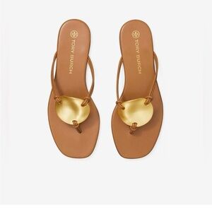 Tory Burch Plato Sandals with Gold Accent